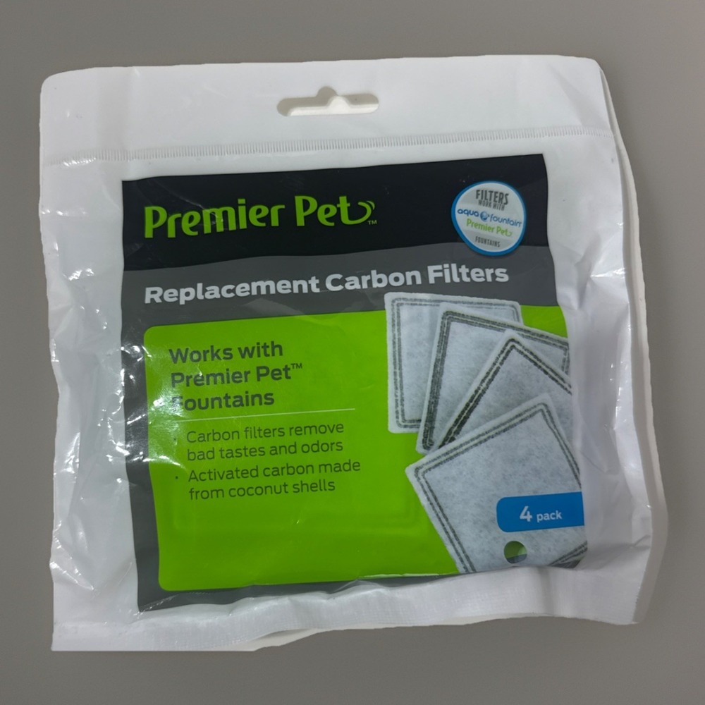 Genuine Premier Pet 4-PK Replacement Carbon Water Filters Premier‎ Pet Fountains